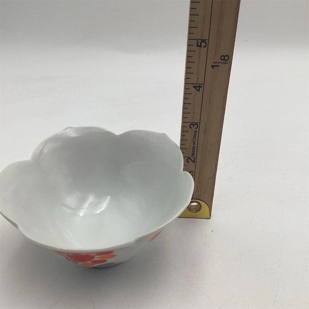 Vintage‎ Floral Dessert Bowl Scalloped Rim 3in